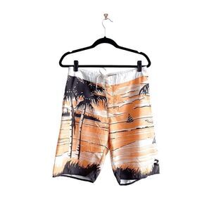 Billabong Womens Tropical Platinum PX2 Performance Board Shorts Orange Brown 30